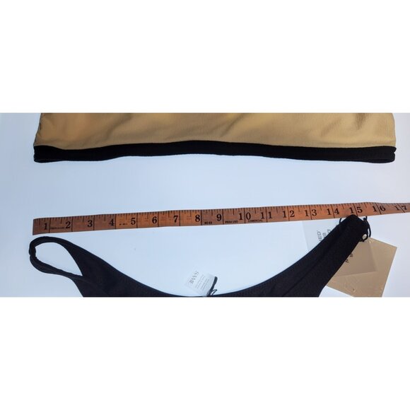 SAME Los Angeles Bikini Womens Top XXLarge  Bottom High Weist Faux Suede Cream - Picture 4 of 8